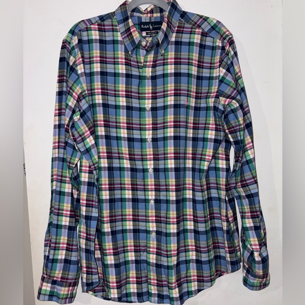 Ralph Lauren Multicolored Plaid Button-Down Shirt 100% Cotton